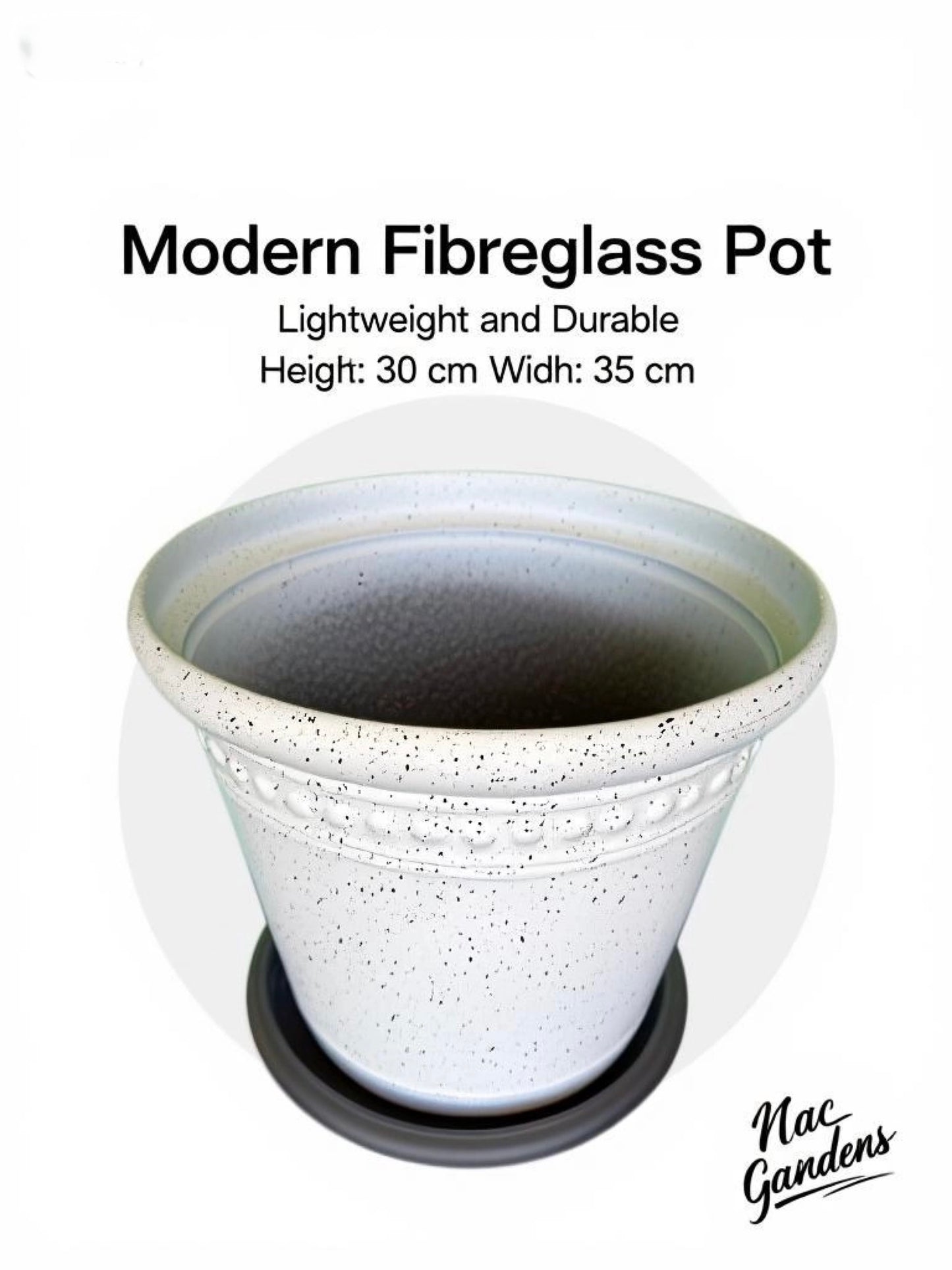 Modern Fibreglass Indoor & Outdoor Pot – Lightweight Durable Designer Planter (30cm x 35cm)