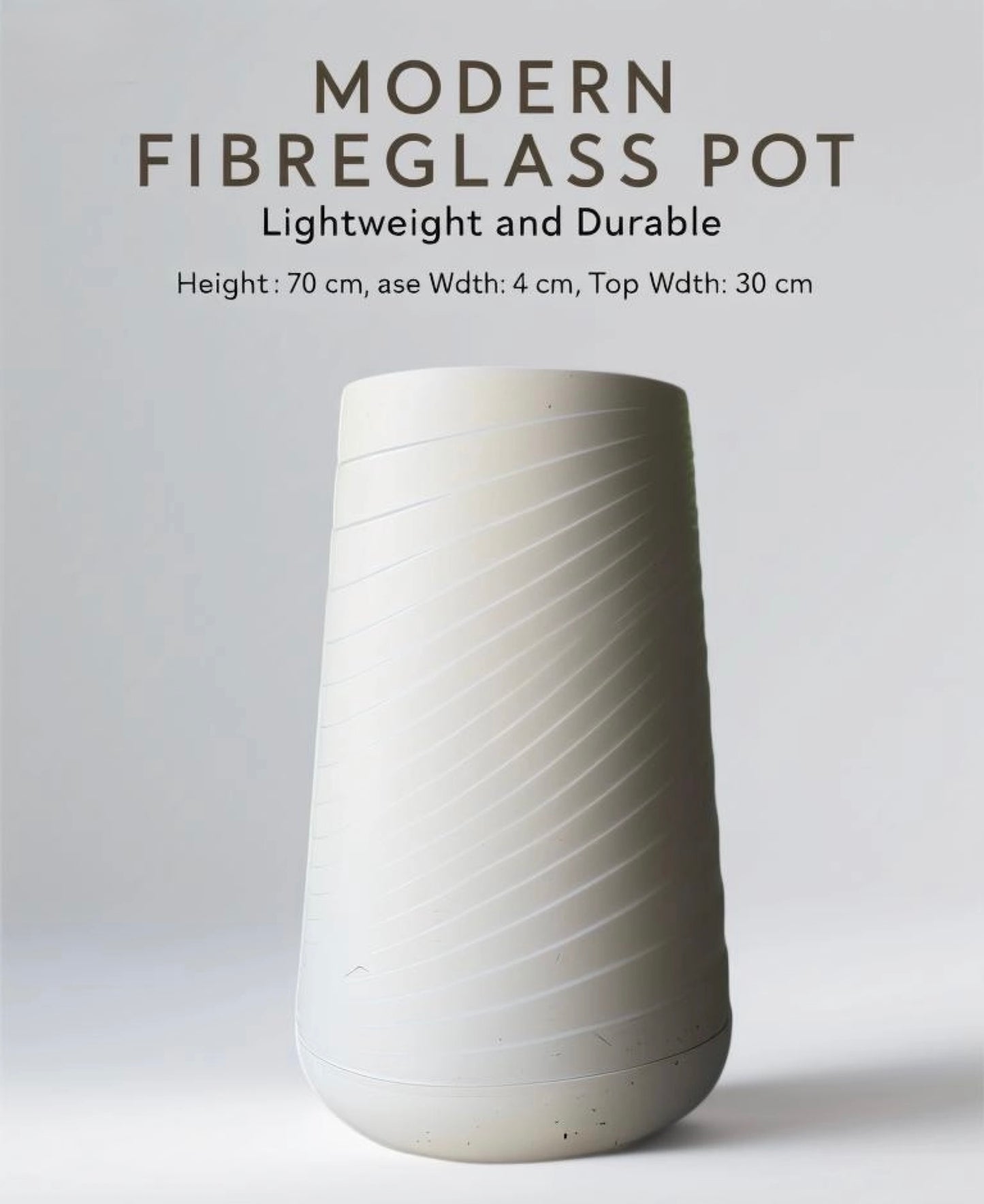 Tall Modern Fibreglass Pot Planter – Lightweight & Durable | 70 cm