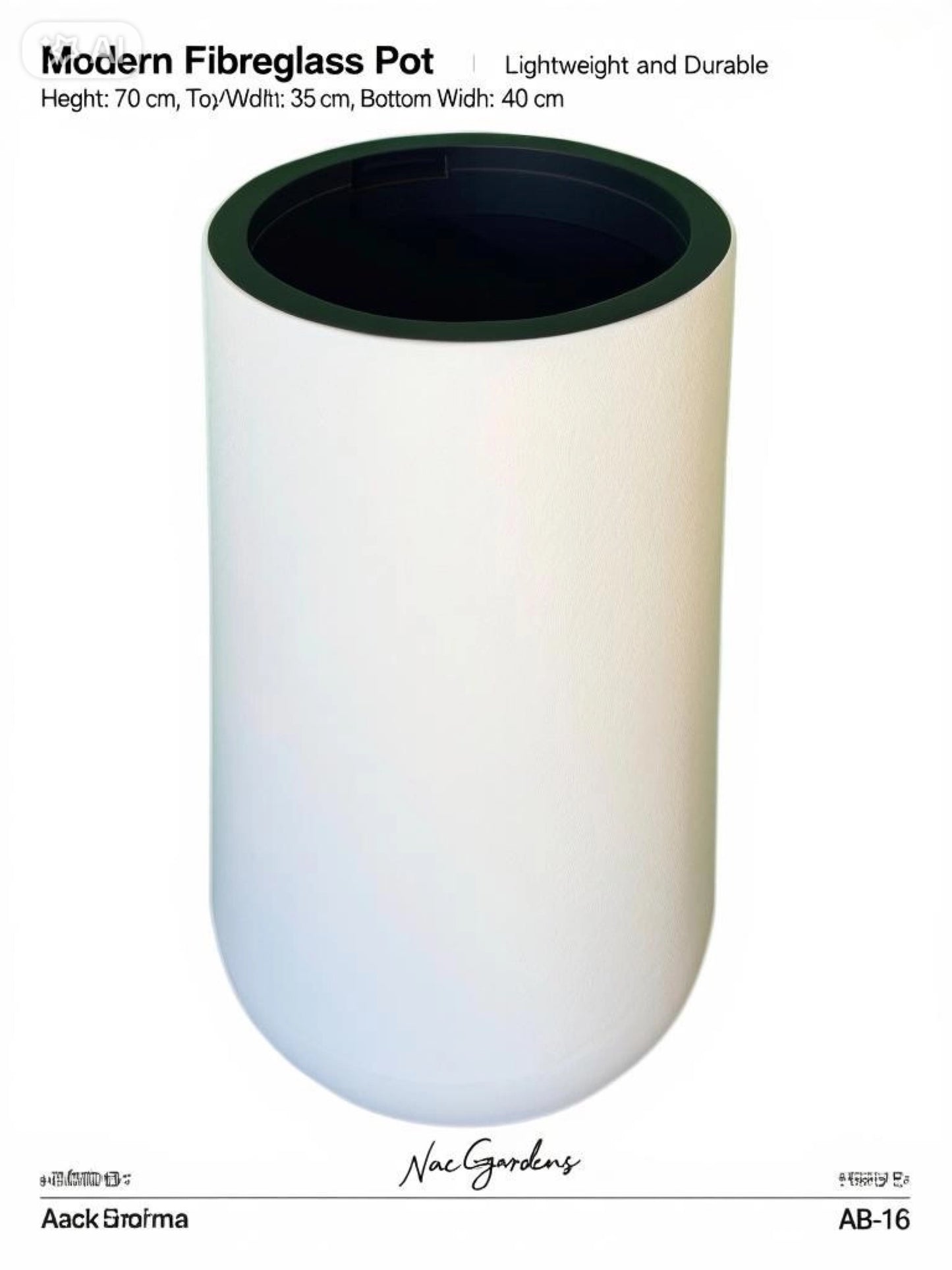 Modern Fibreglass Indoor & Outdoor Pot – 70cm Tall | Lightweight Designer Planter