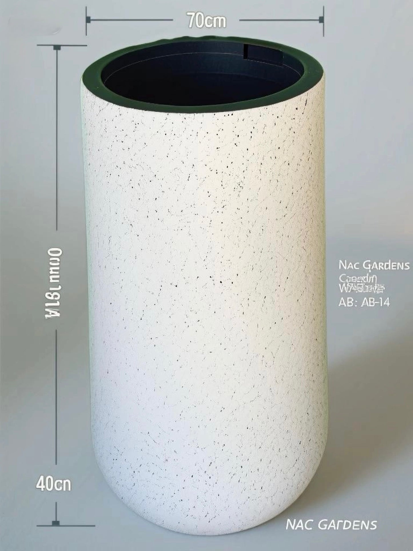 Modern Fibreglass Indoor & Outdoor Pot - Speckled – 70cm Tall | Lightweight Designer Planter