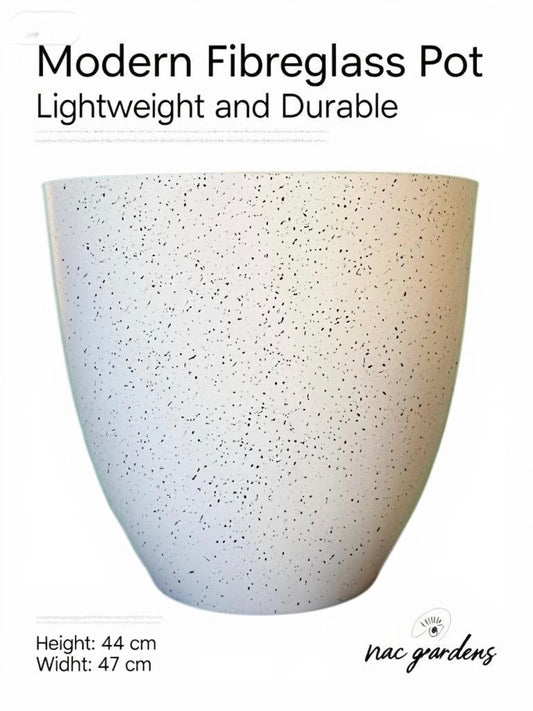 Modern Terrazzo-Style Fibreglass Indoor & Outdoor Pot – 44cm | Lightweight Planter