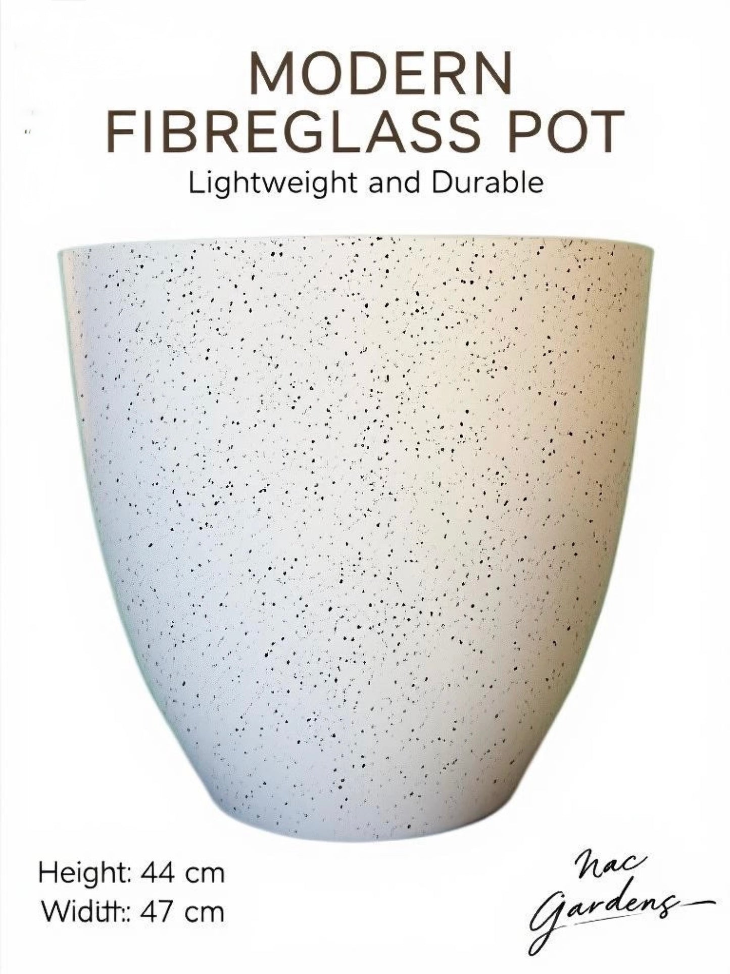 Modern Terrazzo-Style Fibreglass Indoor & Outdoor Pot – 44cm | Lightweight Planter