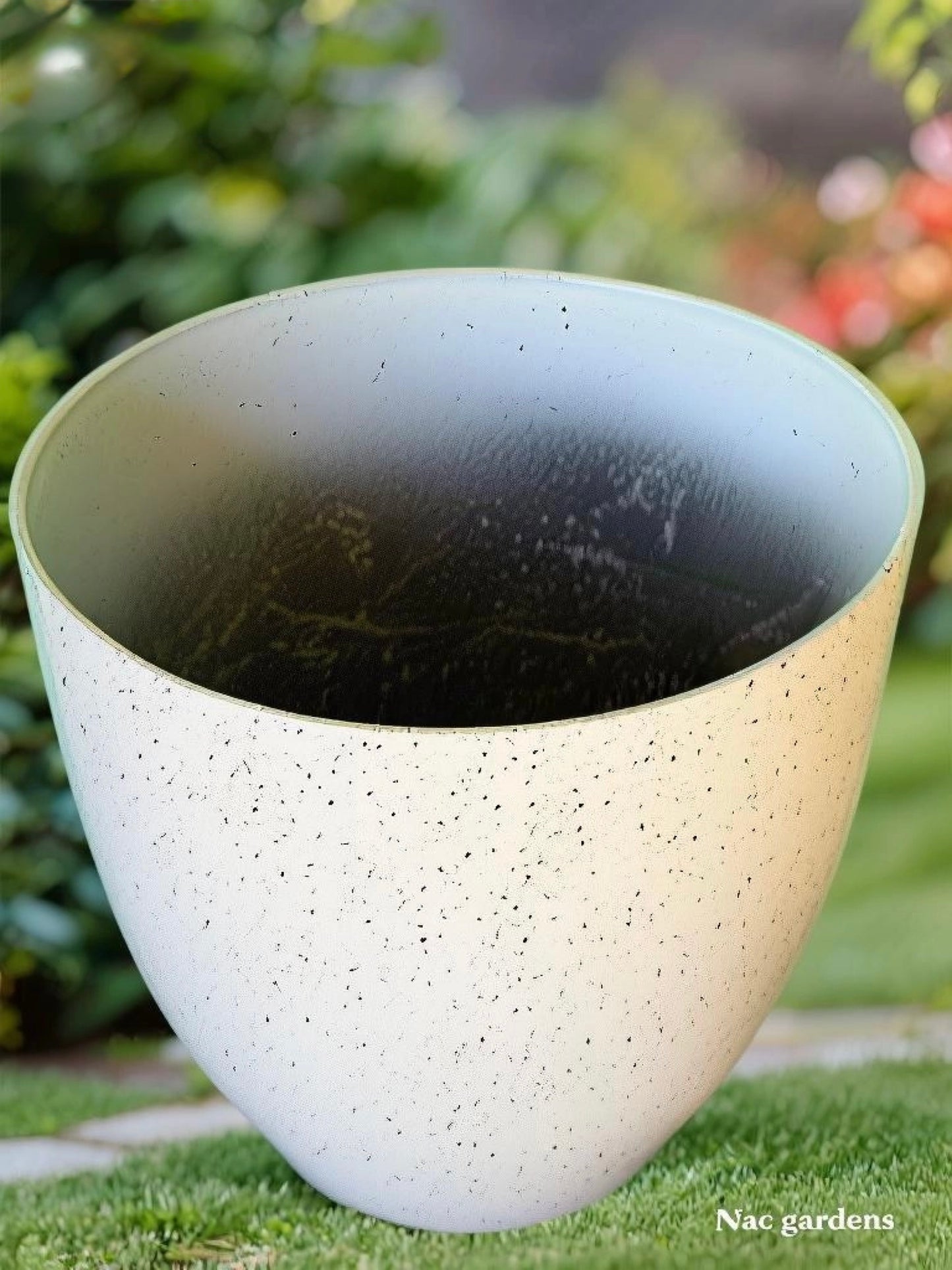 Modern Terrazzo-Style Fibreglass Indoor & Outdoor Pot – 44cm | Lightweight Planter