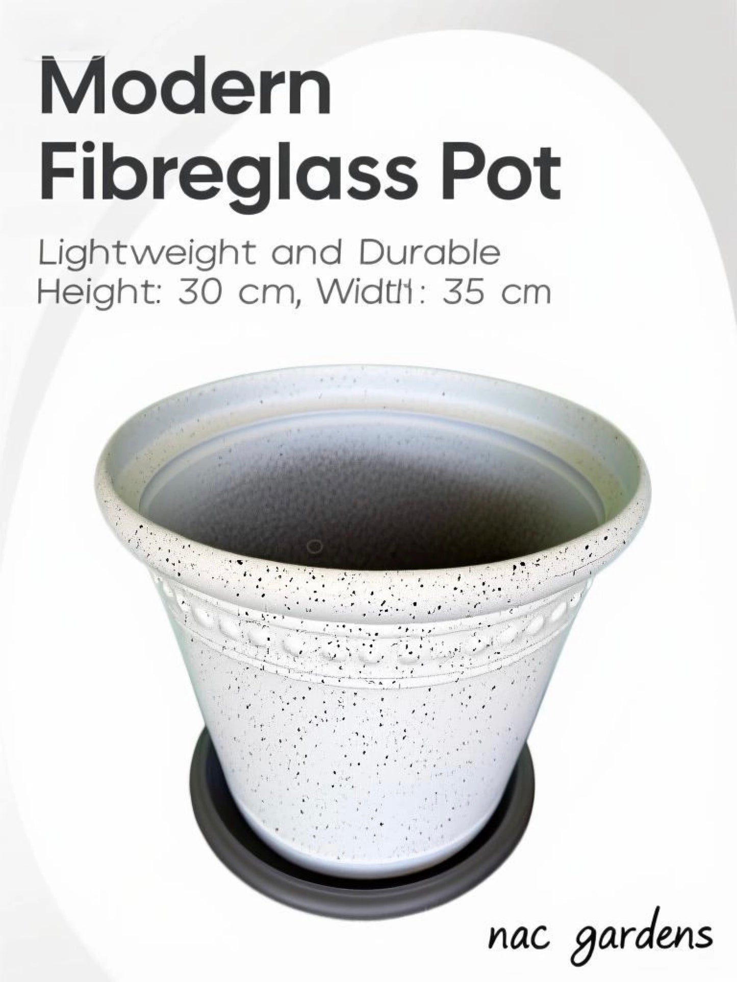 Modern Fibreglass Indoor & Outdoor Pot – Lightweight Durable Designer Planter (30cm x 35cm)